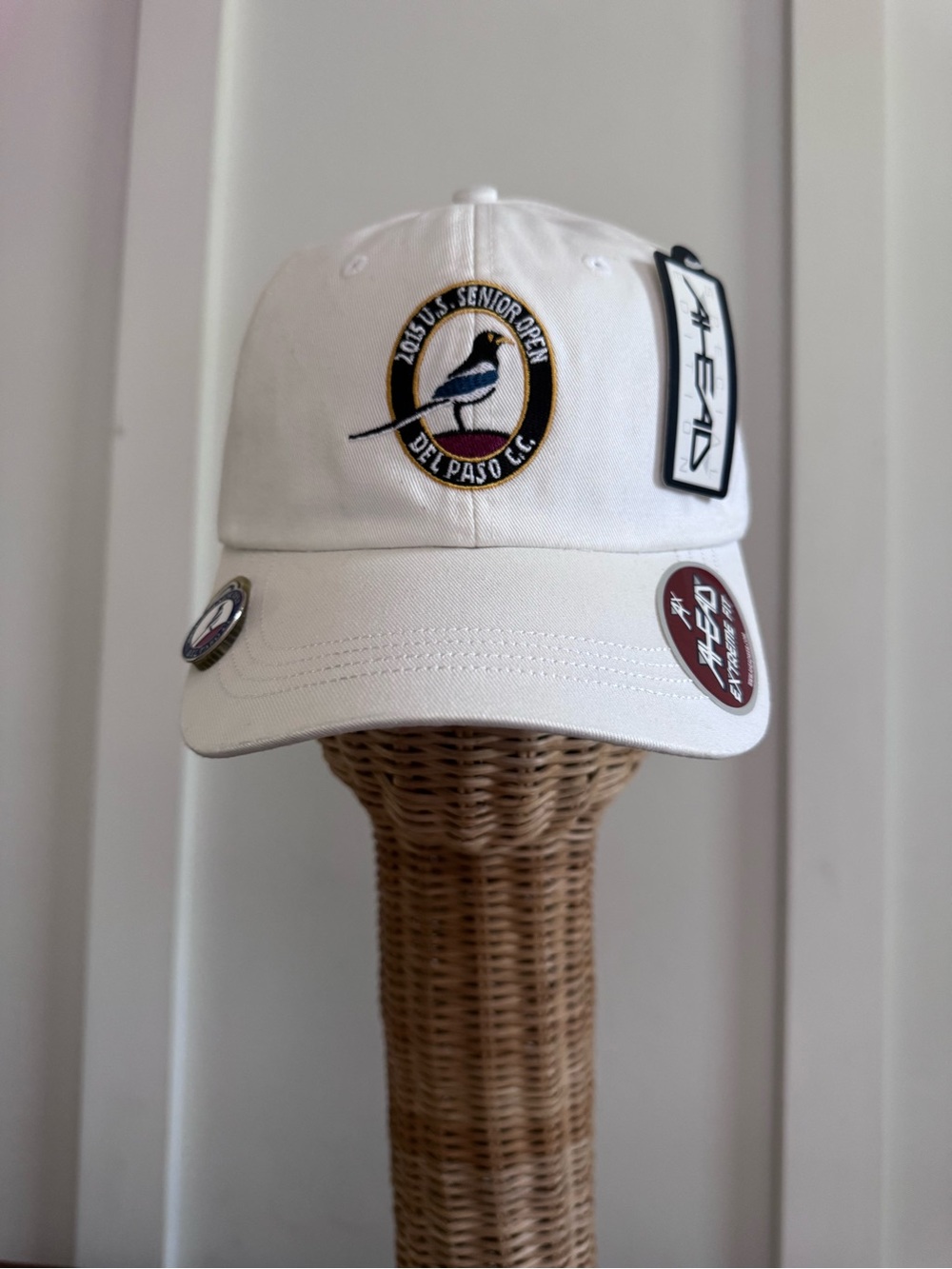 White Embroidered Cap with Bird Logo - Del Paso C.C.